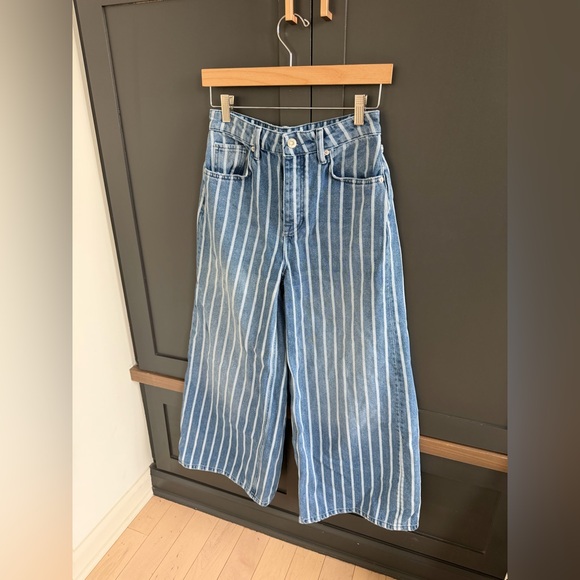 Free People | we the free | Earn your Stripes Blue Railroad Stripe Jeans | 27 - Picture 4 of 11